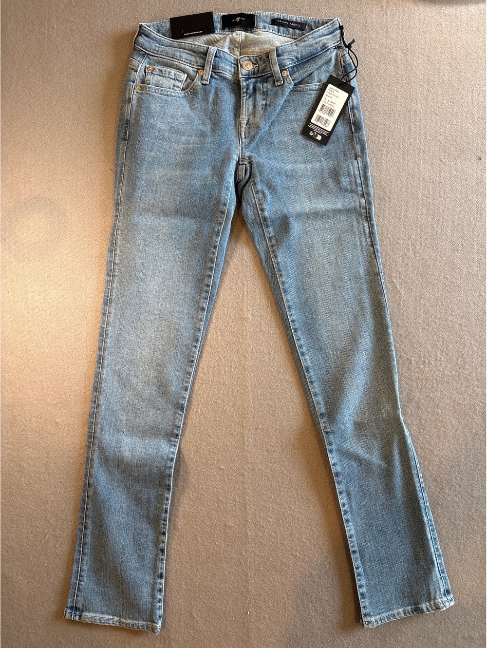 7 For All Mankind Low Skinny Iceflow Jeans Size 25 Lightwash